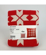 Ikea VINTERFINT Pillow Cushion Cover 20&quot; x 20&quot; Red/Off White Snowflake New - £22.08 GBP