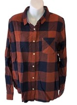 Size M Mens Long Sleeve Indigo Dyed Flag &amp; Anthem Light Weight Flannel Shirt - £13.56 GBP