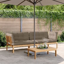  Pallet Corner Sofa Taupe Solid acacia wood Large Modular - €511,76 EUR