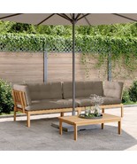  Pallet Corner Sofa Taupe Solid acacia wood Large Modular - $11,178.99 MXN