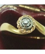Antique 14k 2-Tone  Gold Engagement .15ct Old Mine  Cut  Diamond Ring  - £1,222.78 GBP