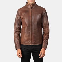 Alex Brown Leather Biker Jacket ALL SIZES - $191.65 CAD