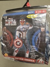 The Falcon Winter Soldier Captain America 4-6 S Child Costume NEW Factory Sealed - £12.81 GBP