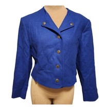 Vintage Pendleton Blazer Women’s Size 12 Jacket Cornflower Blue Wool Made In USA - £19.66 GBP