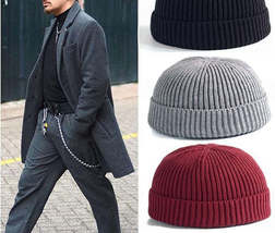 Winter Warm Beanies Casual Short Thread Hip Hop Hat Adult Men  Female Wool Knitt - £3.89 GBP