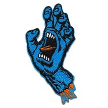 SCREAMING BLUE HAND IRON ON PATCH 3.5&quot; Santa Cruz Skateboard Embroidery ... - $5.95