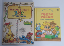 Sesame Street ABC Storybook &amp; Piggy for President Jim Henson Muppets Books Lot - £6.25 GBP