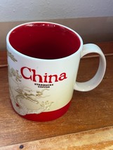 Starbucks Cream w Red &amp; Tan Fiery Dragon CHINA Large Ceramic Coffee Cup Mug – - £10.32 GBP