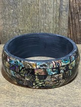 Vintage Abalone Shell Lucite Bangle - £32.80 GBP