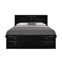 Solid Wood Full Black Eight Drawers Bed - $28,311.96 MXN