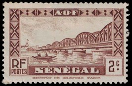 Ca 1940 French Senegal Stamp - Faidherbe Bridge 2C 1011 - £1.16 GBP