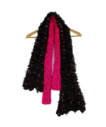 Y2K 2000s Pair Black Pink Fuzzy Flare Boho Fairy Grunge Shag Long Tube S... - $22.99 CAD