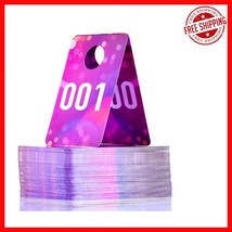 Reusable Plastic Number Tags 1-200 in Pink Spots - Secure Reverse View f... - $31.03