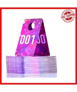 Reusable Plastic Number Tags 1-200 in Pink Spots - Secure Reverse View f... - $573.57 MXN