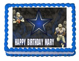 DALLAS COWBOYS FOOTBALL party edible cake image cake topper frosting decoration - £8.02 GBP