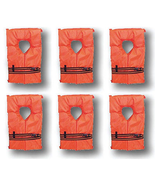 Adult Life Jackets Vest Preserver Type II 6 Pack Orange Fishing Boating ... - £47.23 GBP