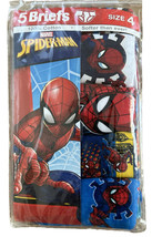 5-Pack Marvel SPIDER-MAN Boy’s Size 4 Cotton Briefs Underwear • Assorted... - £9.44 GBP
