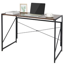 Home Office Computer Desk Study Industrial Style Foldable Frame Writing Desk - £62.06 GBP