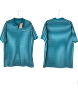 Nike Dri-Fit Mens Golf Polo Shirt XL Stripes Teal New - £27.52 GBP