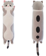 Lovely Plush Cat Doll Cute Cartoon Soft Stuffed Kitten Pillow Long Throw... - $20.21