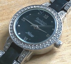 Armitron 75/3919SV Lady Ceramic Rhinestone Silver Analog Quartz Watch~New Batter - £10.67 GBP