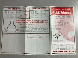 Western Airlines Vintage San Francisco Quick Reference Schedule Sep 07, ... - $8.15