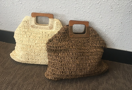 Handmade Straw Bag Women Summer Beach Bag Large Ladies Handbags - £28.83 GBP