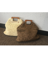 Handmade Straw Bag Women Summer Beach Bag Large Ladies Handbags - £28.76 GBP