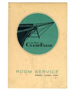 Del Webb&#39;s Ocean House Room Service Menu San Diego California 1960&#39;s - £37.50 GBP
