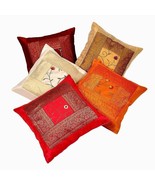 Coussin Housse Set De 5 Pièces Taille 16 X 16 Inches Broderie Décorative... - $172.68 CAD