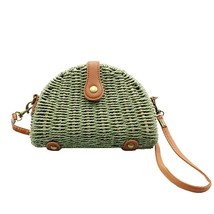 Handmade Purse Wicker Beach Bag Handbag Fashion Women Woven Small Shoulder Bags  - £20.20 GBP