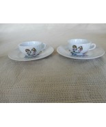 Vintage set of 2 children&#39;s porcelain teacups ft. little boy giving girl... - $15.00