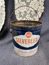 Rare Vintage Swift&#39;s Silverleaf Lard can Blue/red pail metal tin bucket ... - £13.91 GBP