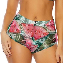 Swim Cover Up Shorts High Waisted Sheer Mesh Watermelon Print Cheeky Cut 440322 - $10.00