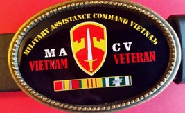 Vietnam Veteran MILITARY ASSISTANCE COMMAND VIETNAM -Epoxy Photo Belt Bu... - $16.78