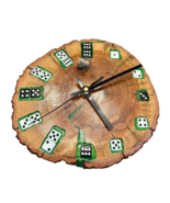 Clock Dice Embedded in Tree Slab Handcrafted by Joe Moura Vintage 9 Inches - £28.56 GBP
