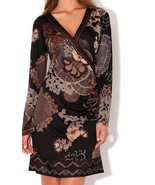 Hale Bob Long Sleeve Silk Dress Size Small, Style number 1AEX6849 - $944.80 MXN