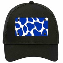 Blue White Giraffe Novelty Black Mesh License Plate Hat - £22.92 GBP