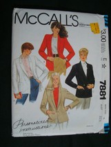 7881 UNCUT McCalls SEWING Pattern Misses Single or Double Breasted Jacket 8 OOP - £7.84 GBP