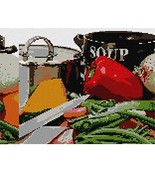 pepita Needlepoint Canvas: Cooking, 12" x 8" - $80.00