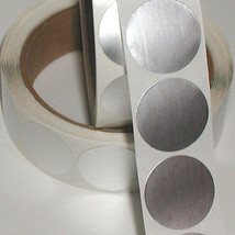 2&quot; Dull Matte Silver Foil Circle Seals, Roll of 100 Seals - $18.74 CAD