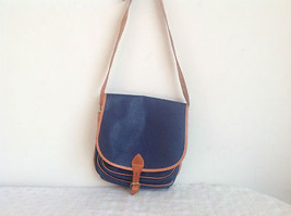 Espirit Leather Cross Body Messenger Bag Long Straps Navy Blue 3 compact... - £27.39 GBP