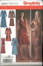 Simplicity 4074 Misses Knit Dress, Blouse, Skirt, Sash Size 6,8,10,12,14 UNCUT - £3.13 GBP