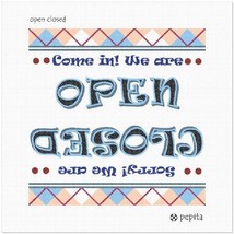 pepita Needlepoint Canvas: Open Closed, 10" x 10" - $72.00