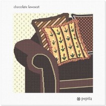 pepita Chocolate Loveseat Needlepoint Canvas - $72.00