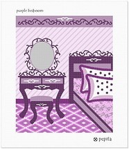 pepita Needlepoint Canvas: Purple Bedroom, 10" x 12" - $80.00