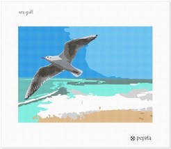 pepita Needlepoint Canvas: Sea Gull, 12" x 9" - $48.00