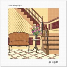 pepita Couch Staircase Needlepoint Canvas - $72.00