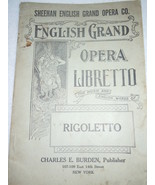 Sheehan English Grand Opera Co. Opera Libretto Rigoletto Music Booklet 1985 - $4.99