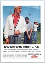 1950s Orlon Men&#39;s Sweaters &amp; Sweater Shirts PRINT AD &quot;Golf&quot; BX3 - $104.40 MXN